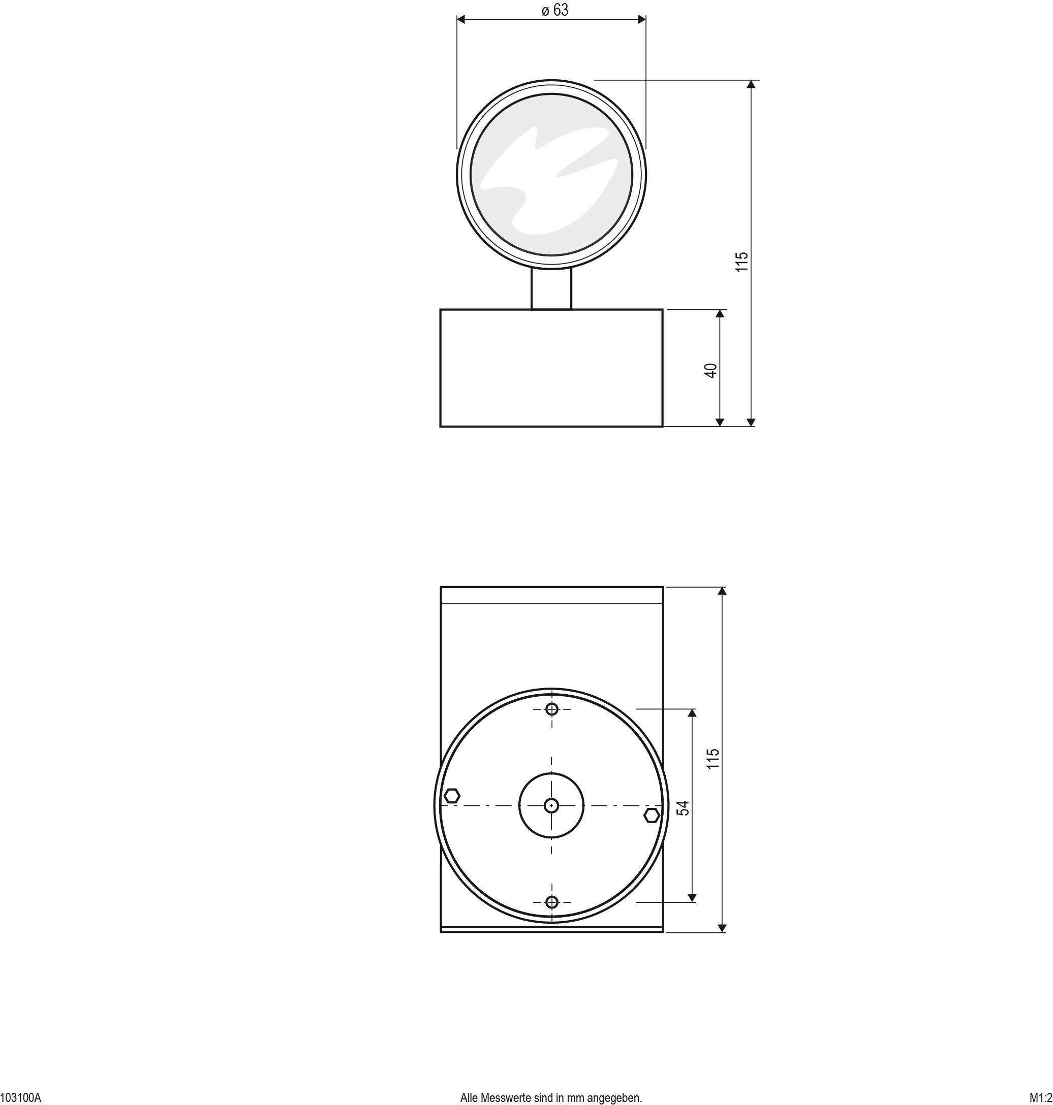 EVN 103100A Wandleuchte GU10 35W Anthrazit