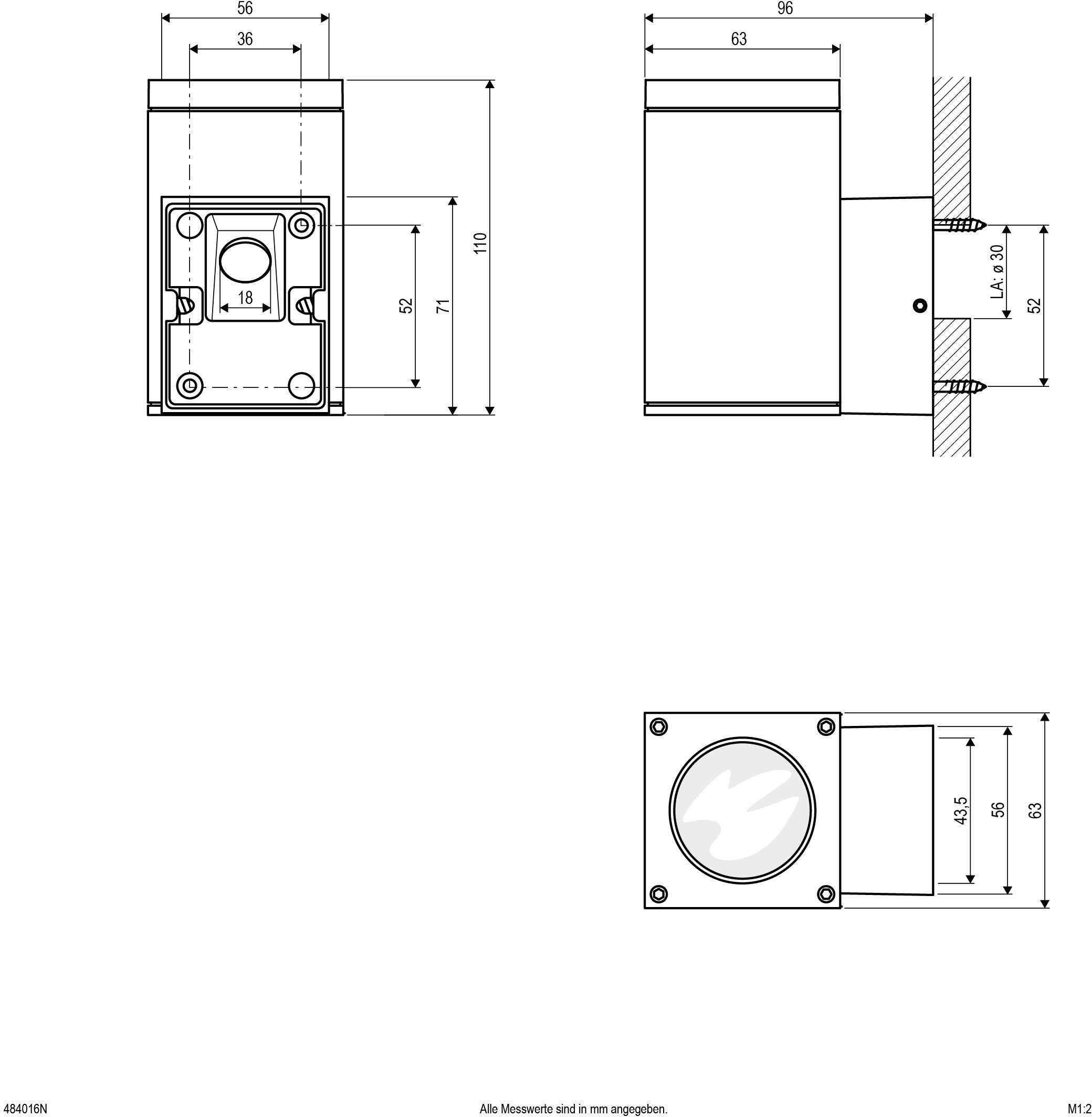 EVN 484016N Außenwandleuchte GU10 Anthrazit