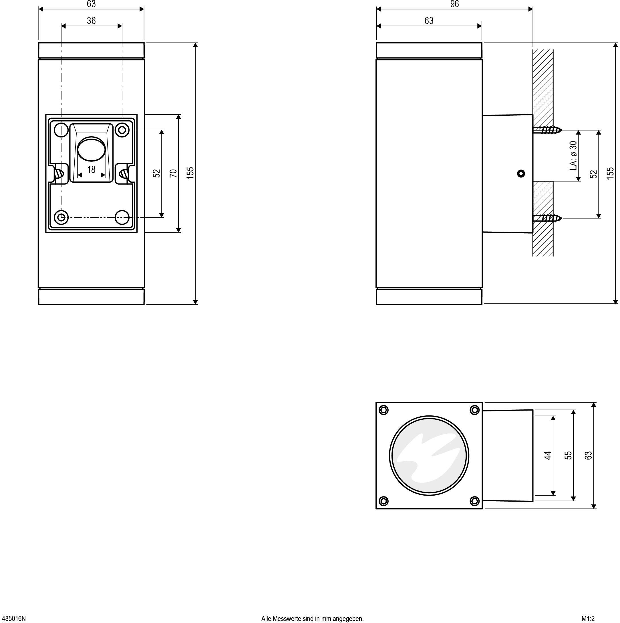 EVN 485016N Wandleuchte GU10 11W Anthrazit