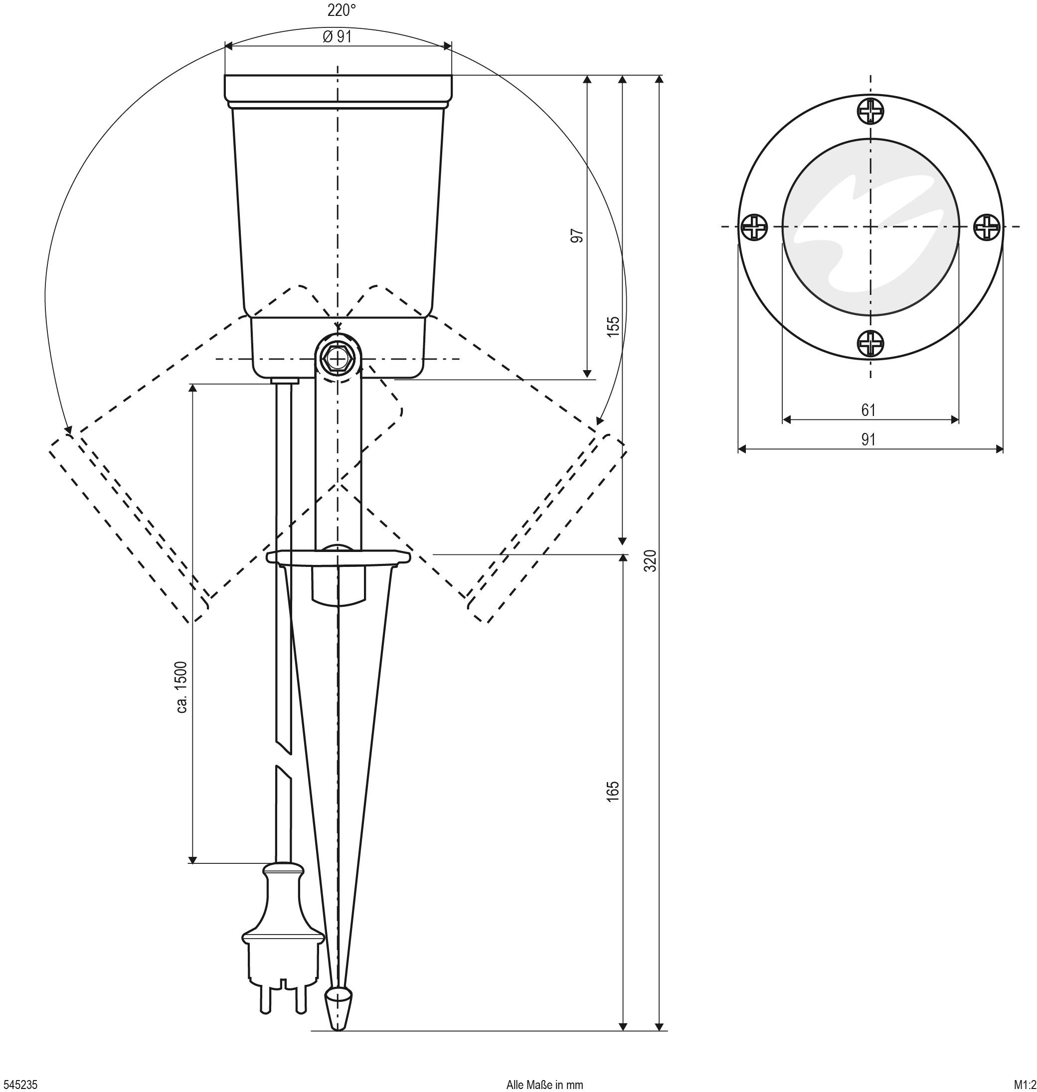 EVN 545235 LED-Gartenstrahler GU10 35W Anthrazit