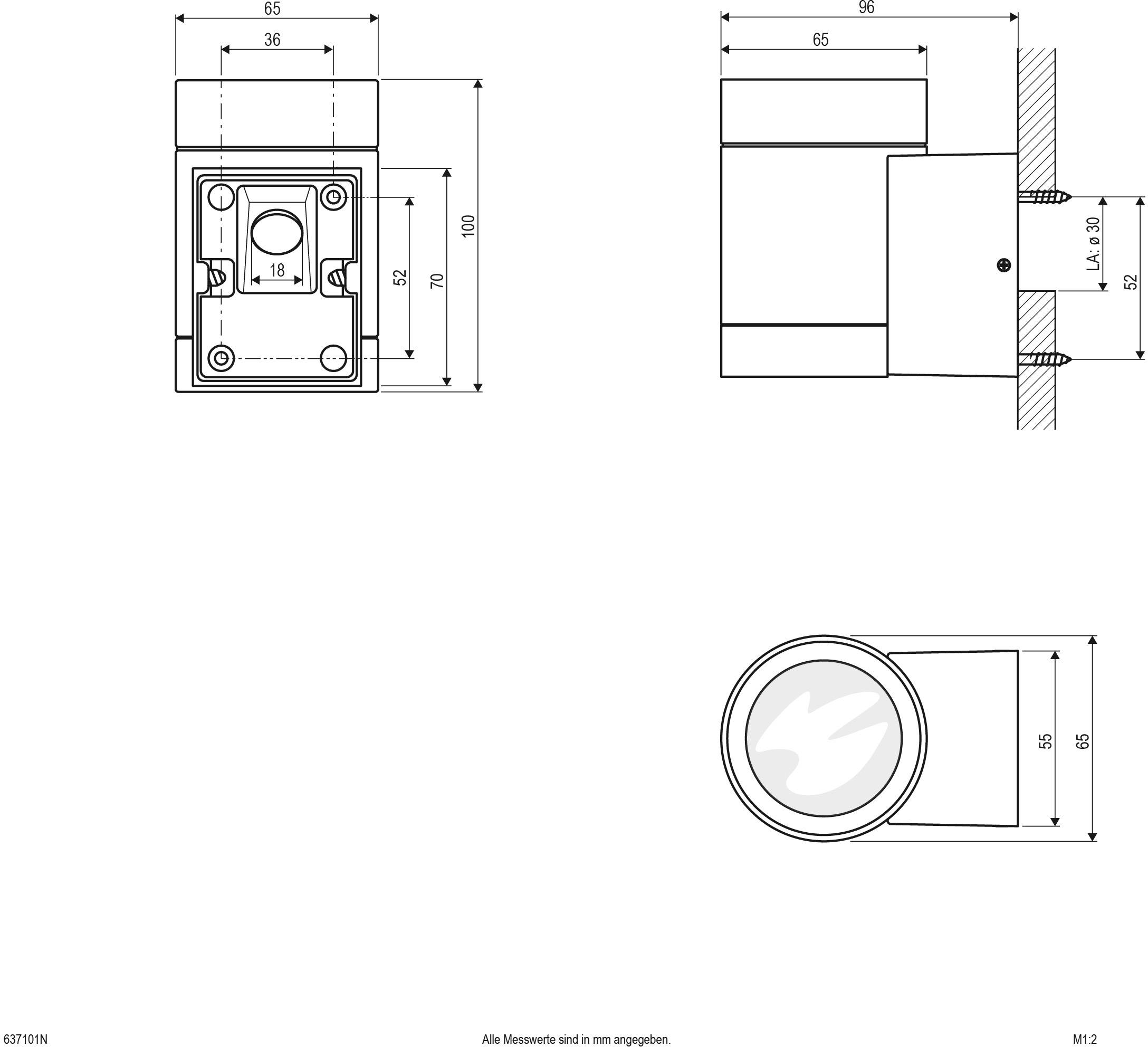 EVN 637101N Wandleuchte GU10 11W Weiß