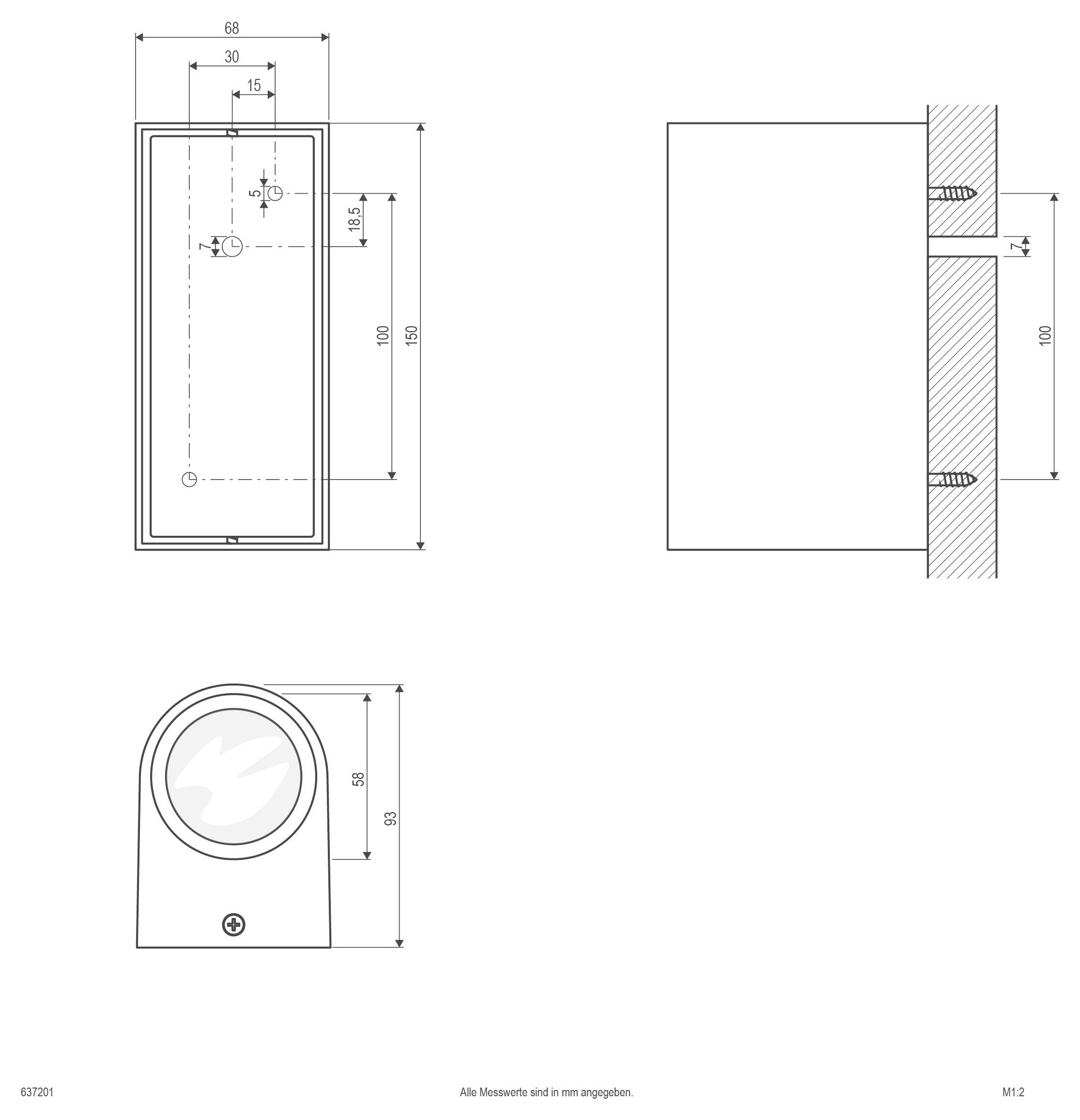 Technische Zeichnung einer quadratischen Rahmenmantelfläche mit den Abmessungen 80 und 60, plus eine Seitenansicht, die eine versenkte Bodenklappe oder ein Gitter mit der Bezeichnung „LAL 81