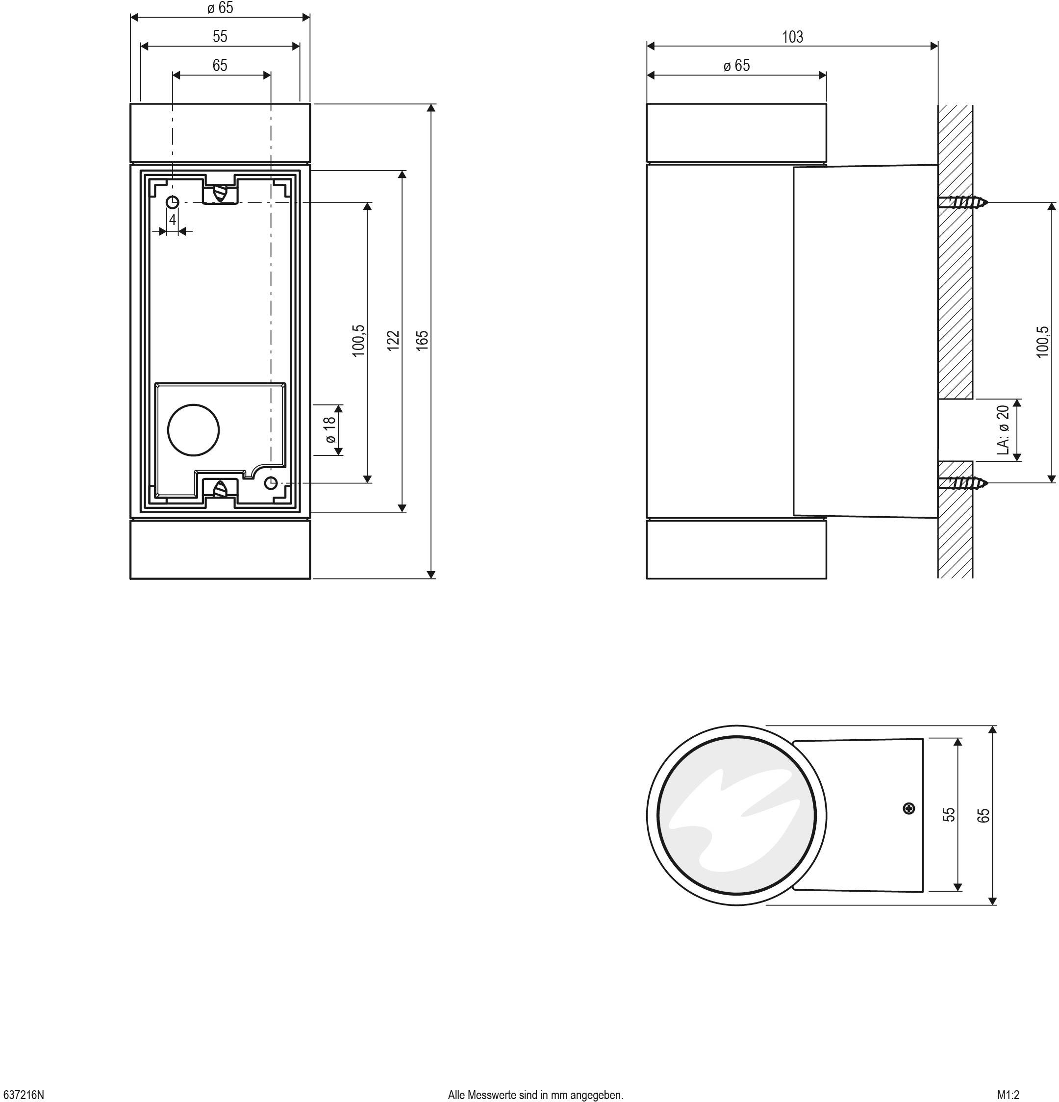 EVN 637216N Wandleuchte GU10 11W Anthrazit