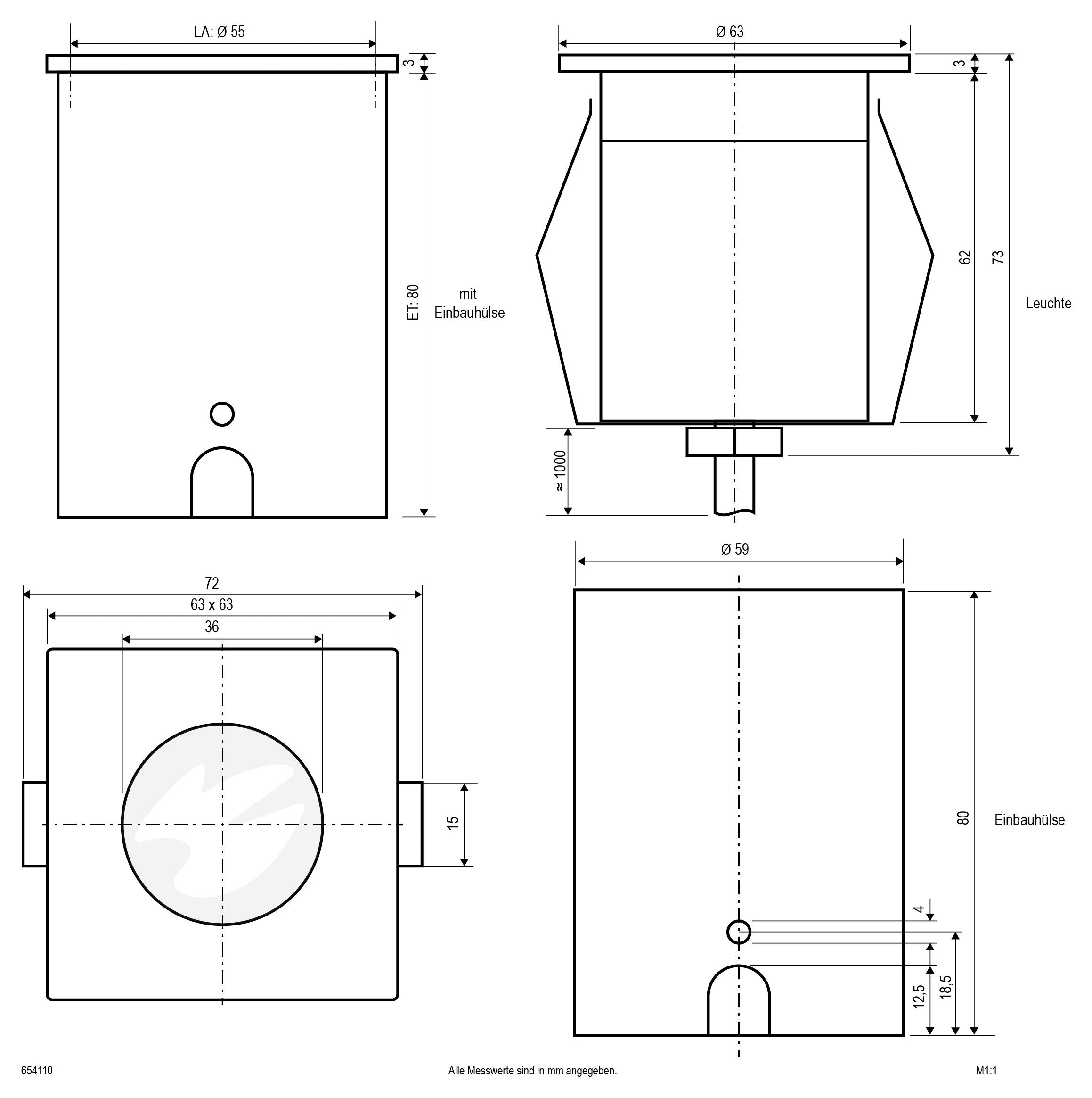 EVN 654110 654110 Bodeneinbauleuchte LED 2W Edelstahl