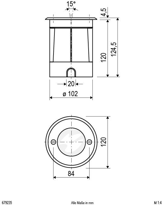 EVN 679235 Bodeneinbauleuchte GU10 Hochvolt-Halogenlampe Edelstahl