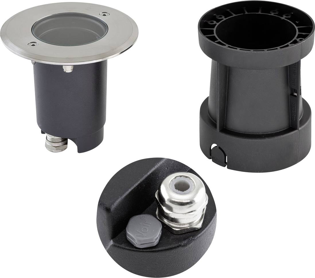 EVN 679235EV Bodeneinbauleuchte GU10 Hochvolt-Halogenlampe Edelstahl