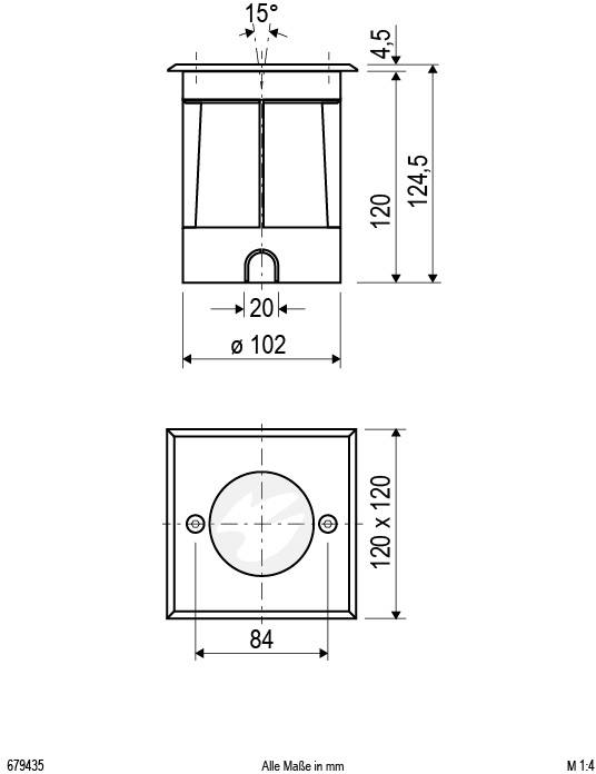 EVN 679435 Bodeneinbauleuchte GU10 Hochvolt-Halogenlampe Edelstahl