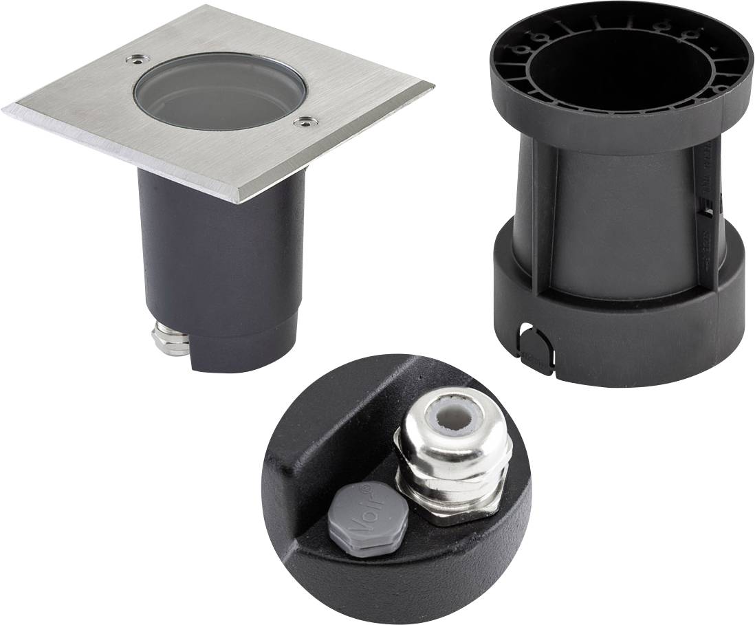 EVN 679435EV Bodeneinbauleuchte GU10 Hochvolt-Halogenlampe Edelstahl