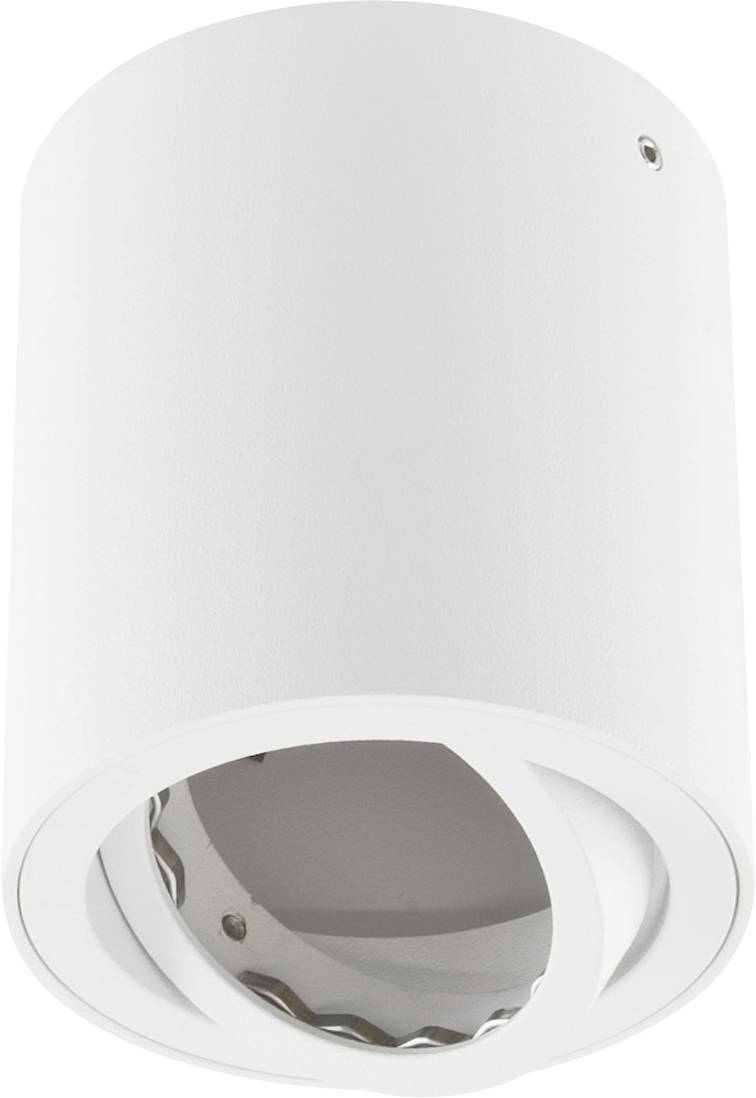 Eine zylindrische, weiße Deckenleuchte ohne Glühlampe, geeignet für moderne Innenräume.