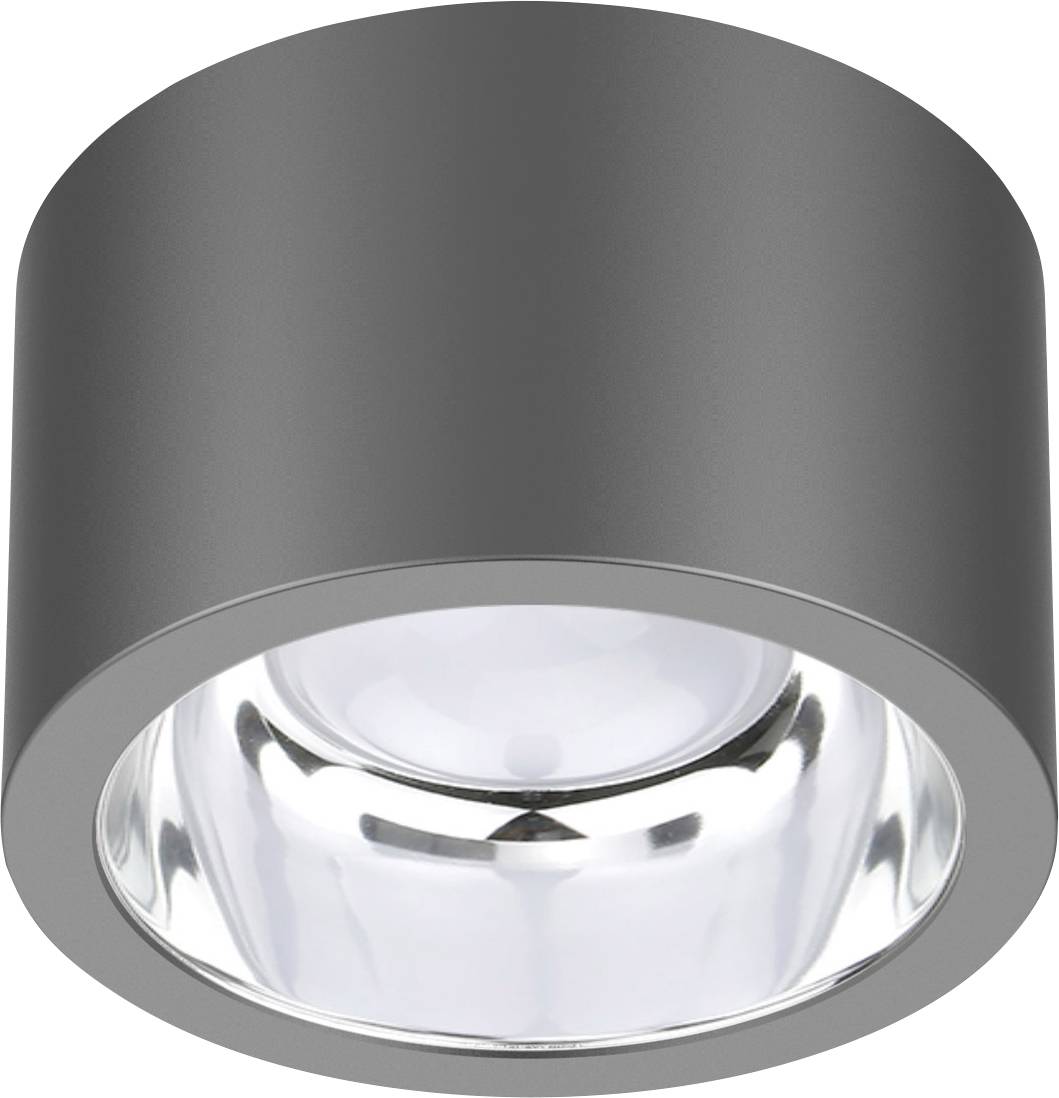 Grauer Metallkanal-Kragen oder Rohradapter mit einer breiten kreisförmigen Öffnung auf weißem Hintergrund