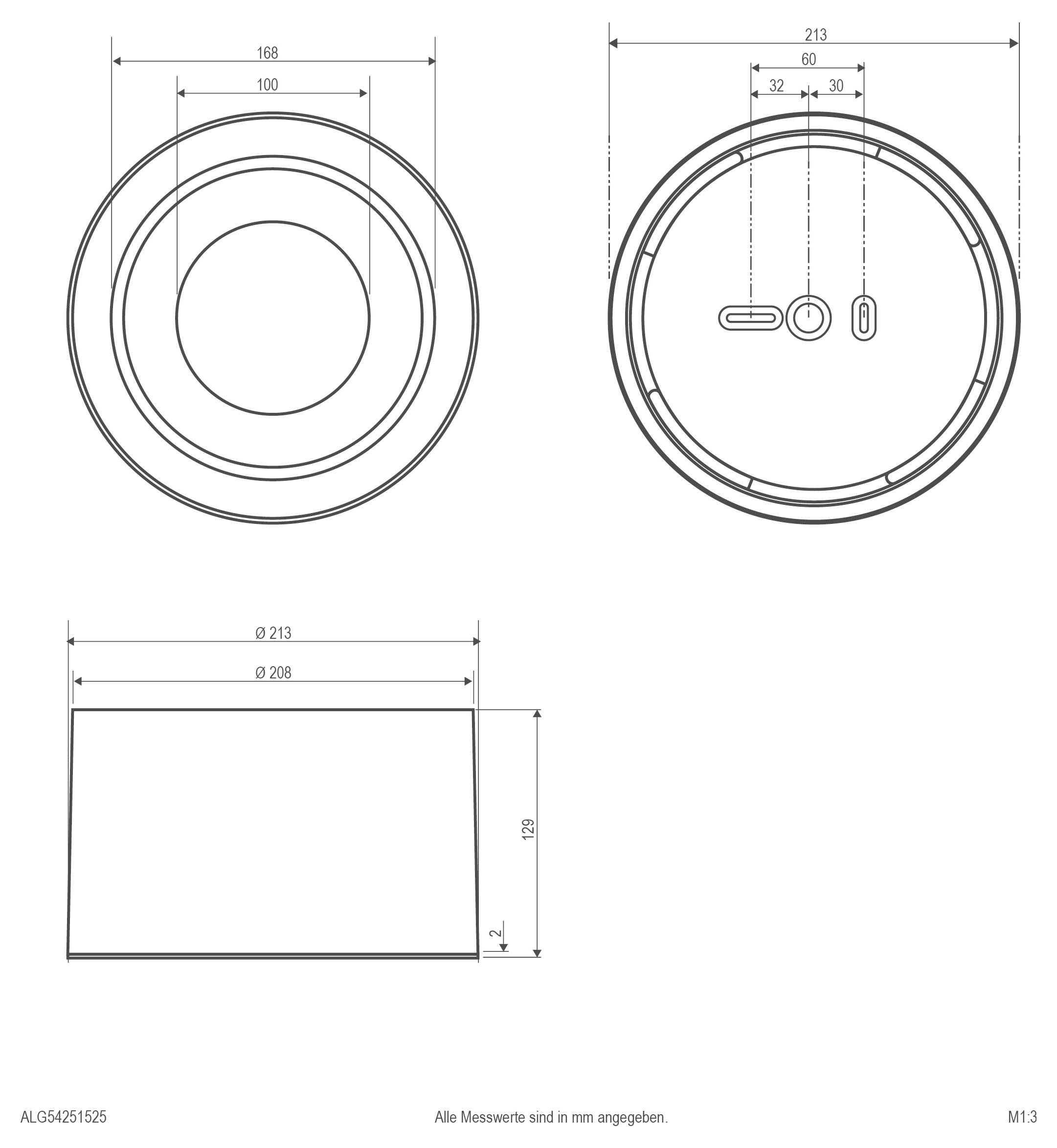 EVN ALG54251525 ALG54251525 LED-Deckenleuchte 25W Anthrazit