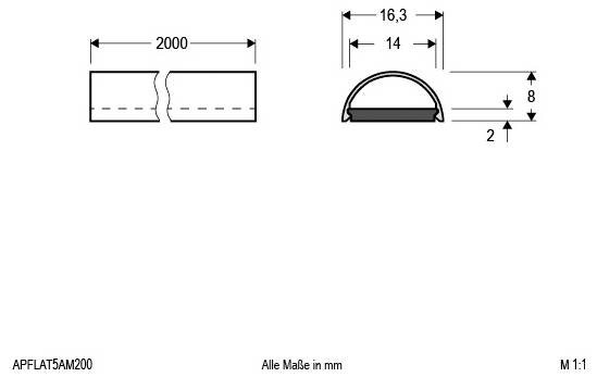 EVN APFLAT5AM200 Profil Aluminium (L x B) 2000mm x 16.30mm 1St.