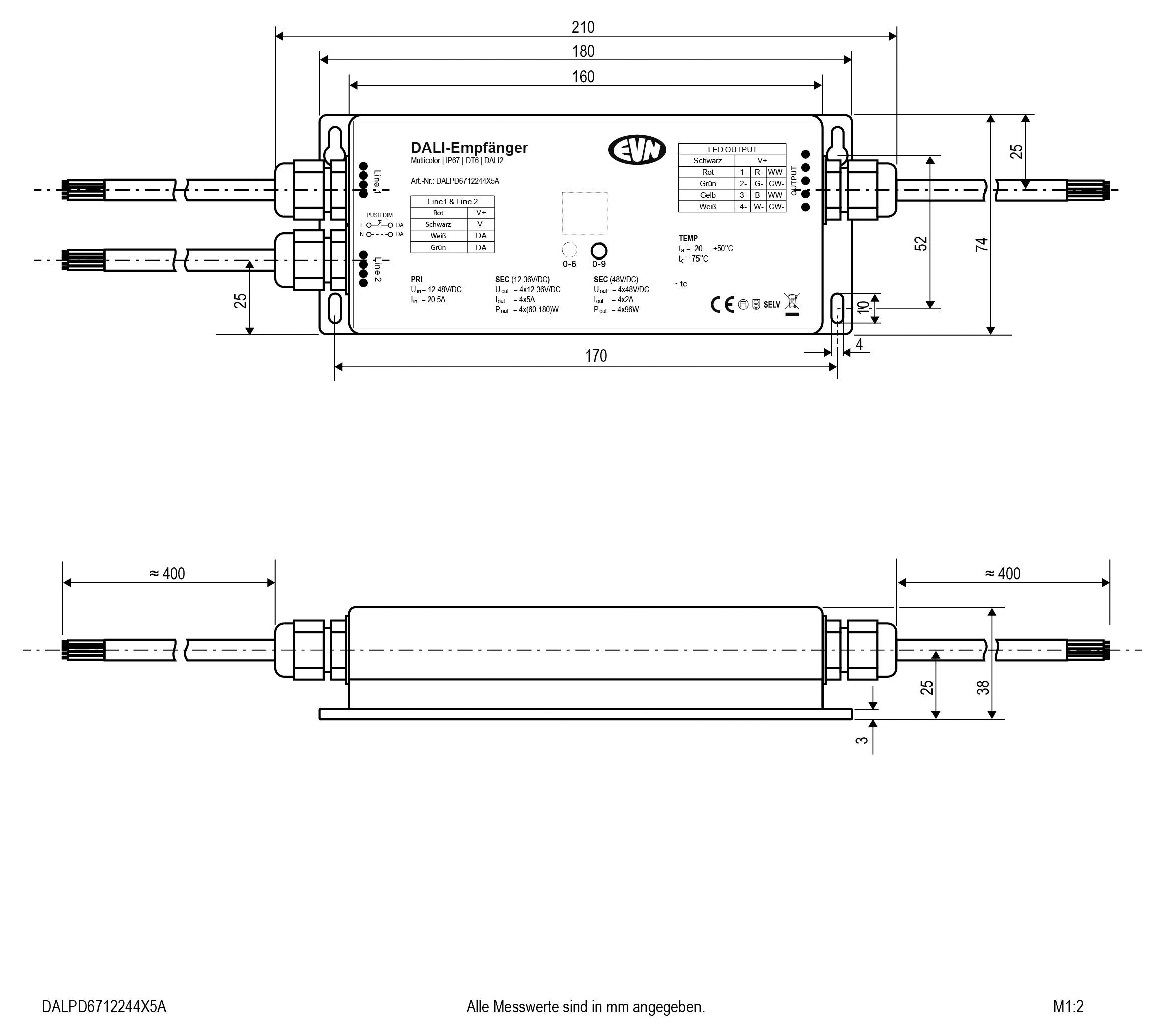 EVN DALPD6712244X5A LED-Dimmer 210mm 74mm