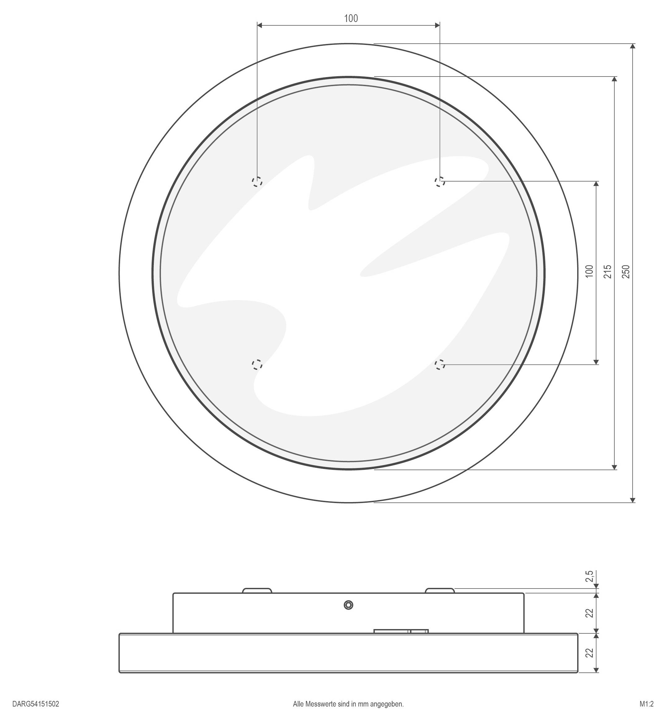 EVN DARG54151502 DARG54151502 LED-Deckenleuchte 15W Anthrazit