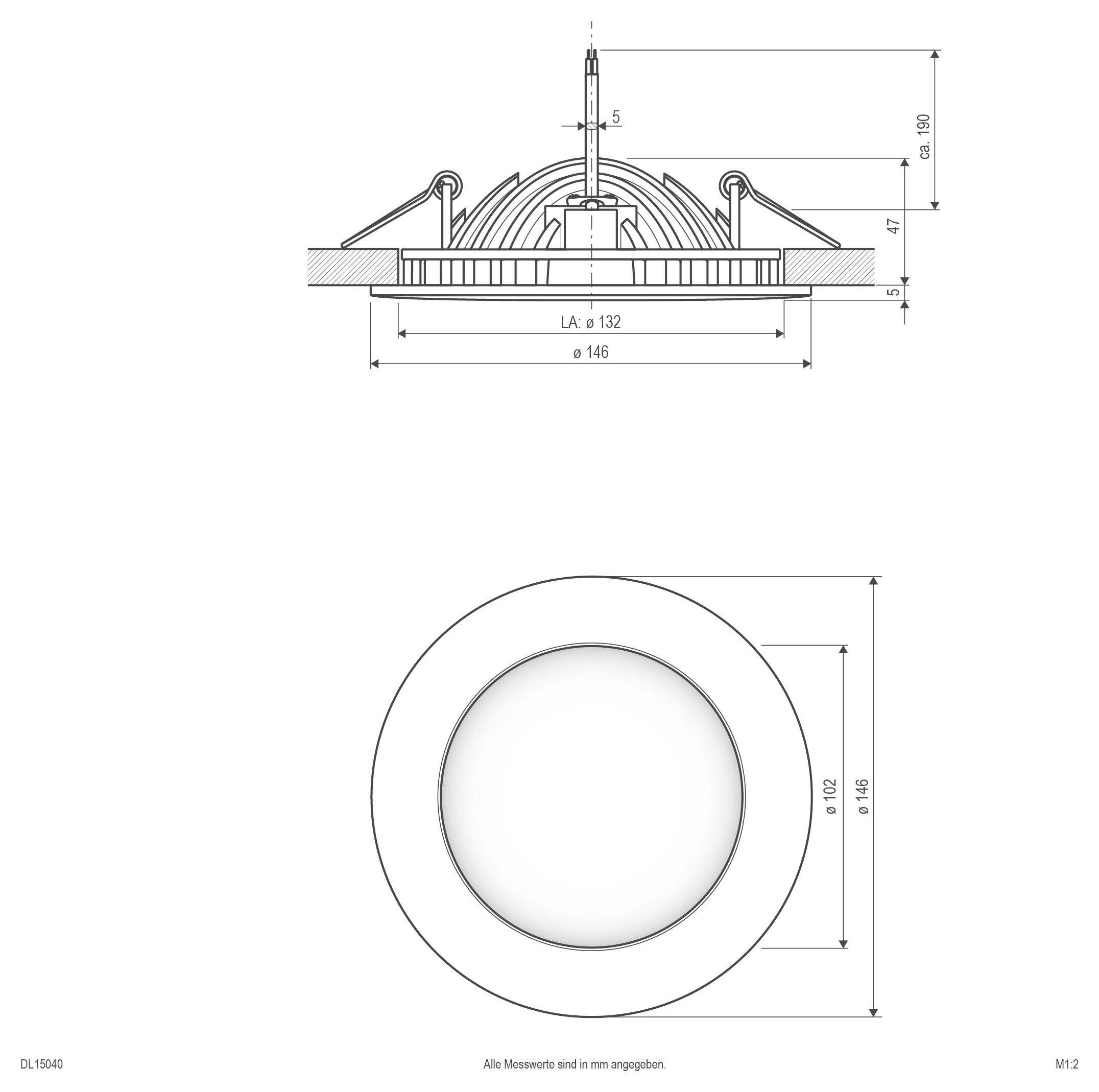 EVN DL15040 DL15040 LED-Einbauleuchte LED LED fest eingebaut 14W Weiß