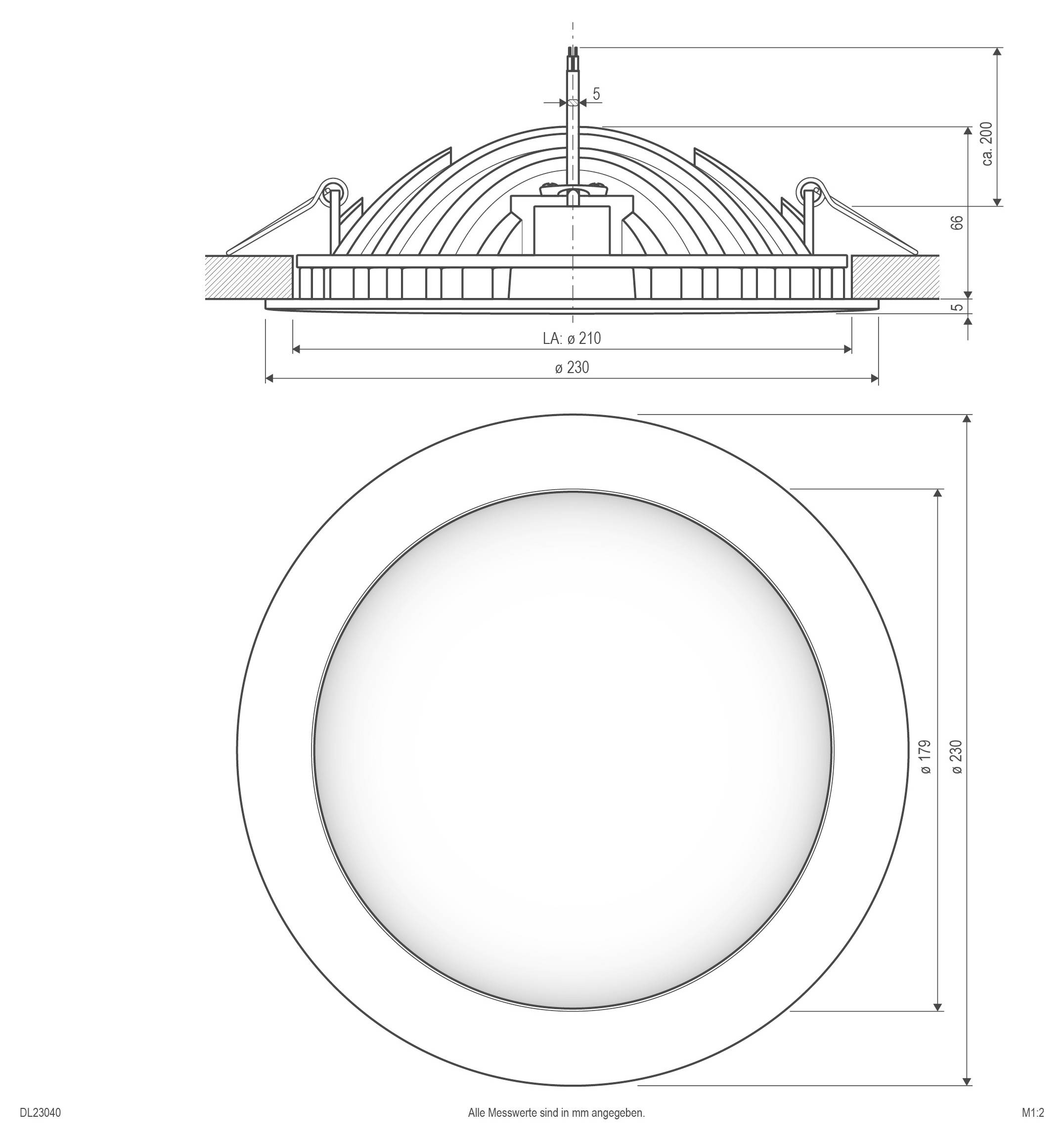 EVN DL23040 DL23040 LED-Einbauleuchte LED LED fest eingebaut 24W Weiß