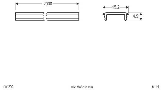 EVN FIO 200 Profil-Cover (L x B) 2000mm x 15.20mm 1St.