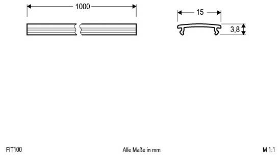 EVN FIT100 Profil-Cover (L x B) 1000mm x 15.00mm 1St.