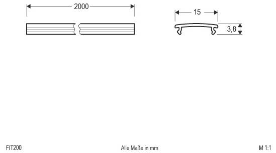 EVN FIT200 Profil-Cover (L x B) 2000mm x 15.00mm 1St.