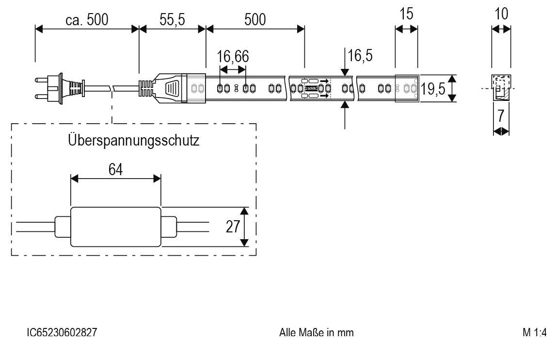 EVN IC65230602827 LED-Streifen-Komplettset EEK: G (A - G) mit Stecker 230V 5m Warmweiß 1St.