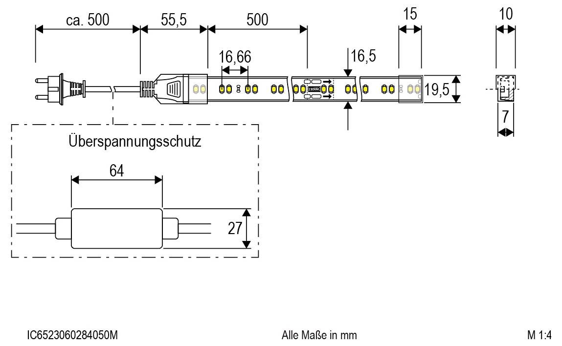 EVN IC6523060284050M LED-Streifen-Komplettset EEK: G (A - G) mit Stecker 230V 50m Neutralweiß 1St.