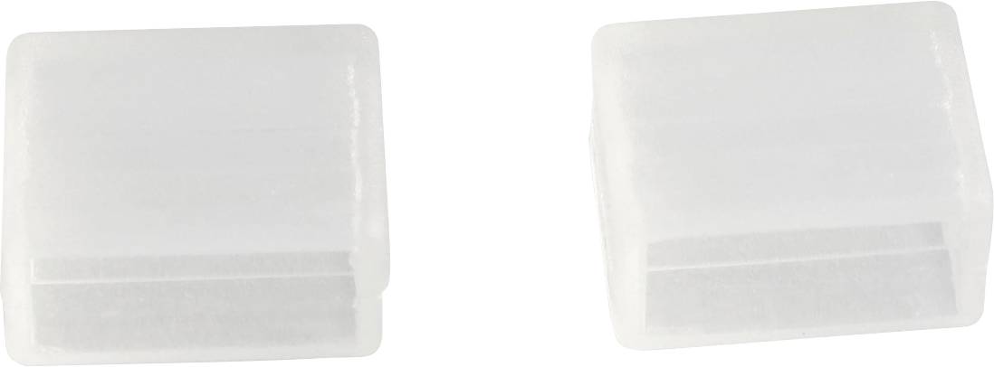 Zwei durchscheinende weiße rechteckige Pads oder Beutel nebeneinander auf weißem Hintergrund dargestellt.