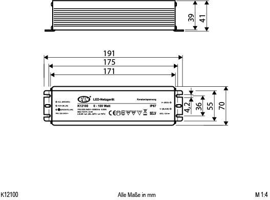 EVN K12100 LED-Trafo Konstantspannung 12 V/DC 1St.
