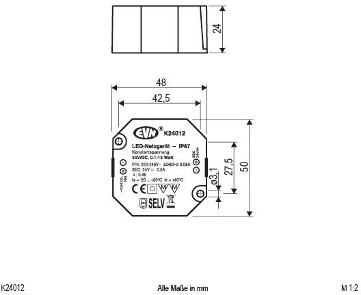 EVN K24012 LED-Trafo Konstantspannung 24 V/DC 1St.