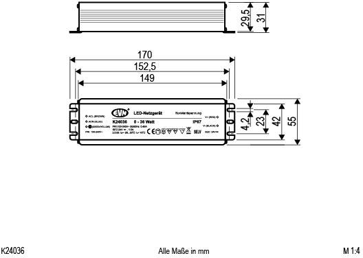 EVN K24036 LED-Trafo Konstantspannung 24 V/DC 1St.