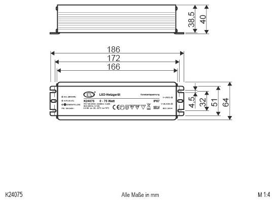 Weiße bündige Downlight-Blende mit einstellbarem Federclip und roten Anschlussdrähten auf weißem Hintergrund.