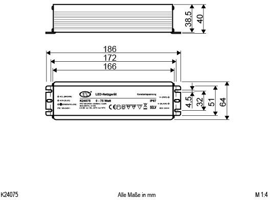 EVN K24075 LED-Trafo Konstantspannung 24 V/DC 1St.