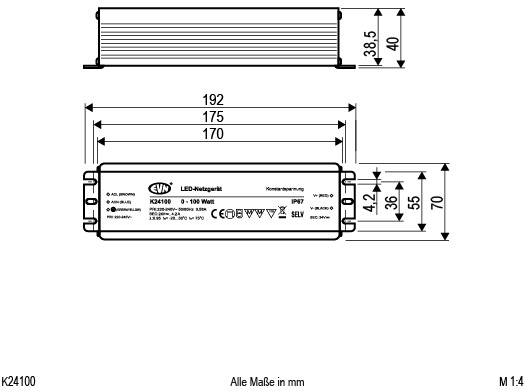 EVN K24100 LED-Trafo Konstantspannung 24 V/DC 1St.
