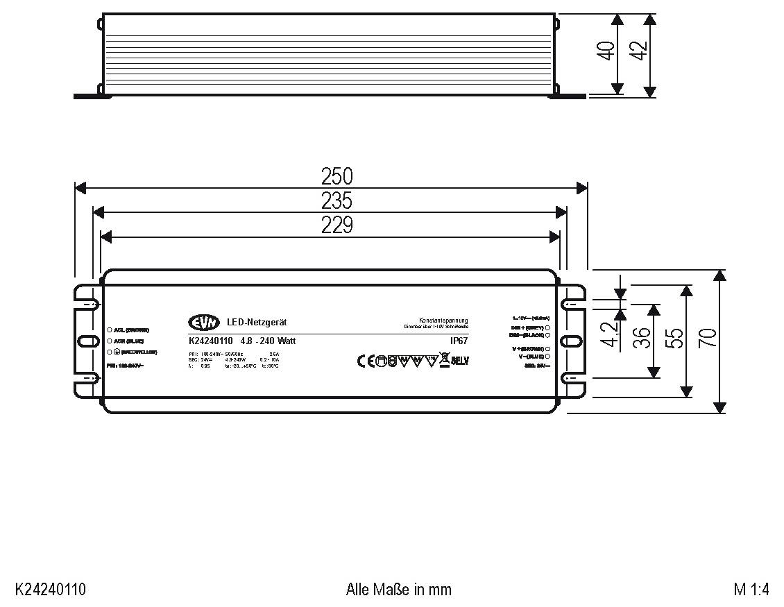 EVN K24240110 LED-Trafo Konstantspannung 24 V/DC dimmbar 1St.
