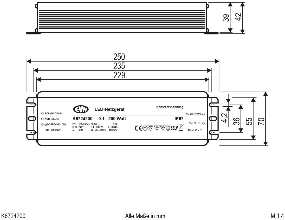 EVN K6724200 LED-Trafo Konstantspannung 24 V/DC 1St.