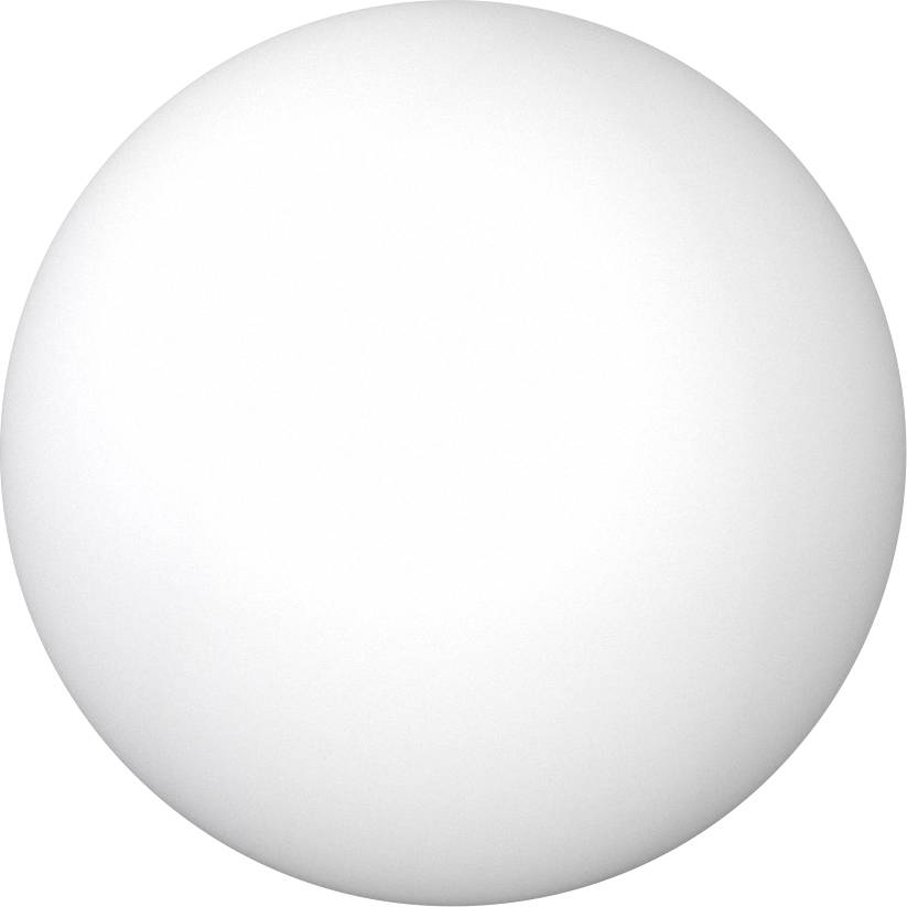 Ein weißer, glänzender Ball auf weißem Hintergrund.