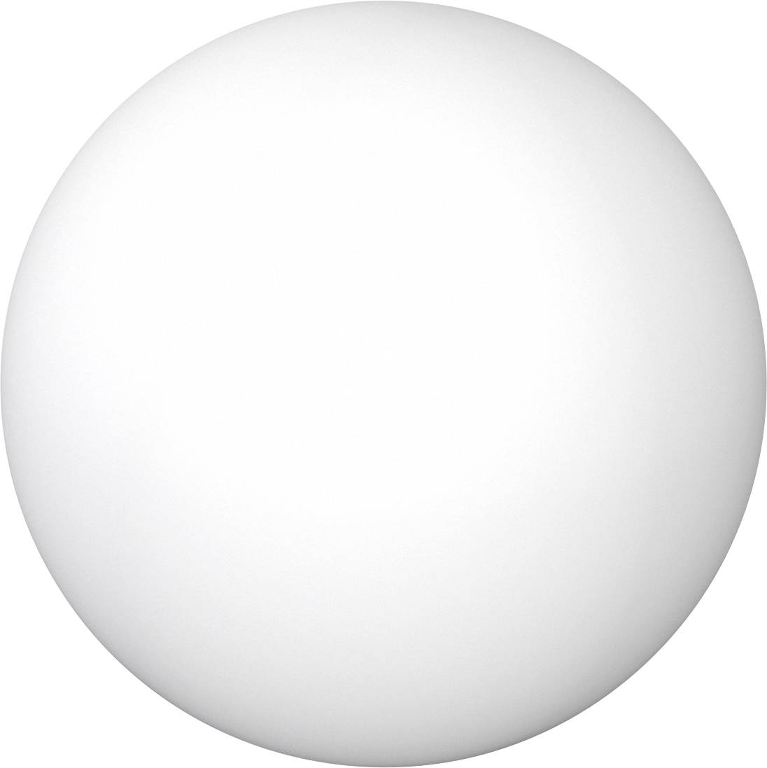 Ein weißer, glatter Tischtennisball.