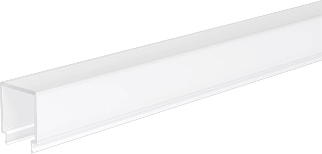 Transparente Kunststoff-U-Profil-Leiste, lange rechteckige Profilleiste mit offener Nut zum Einfassen oder Rahmen.