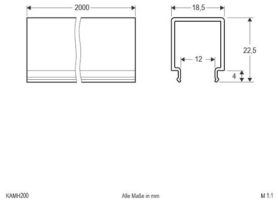 EVN KAMH200 Profil-Cover (L x B) 2000mm x 18.50mm 1St.