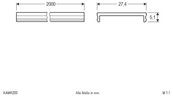 EVN KAMR200 Profil-Cover (L x B) 2000mm x 27.40mm 1St.
