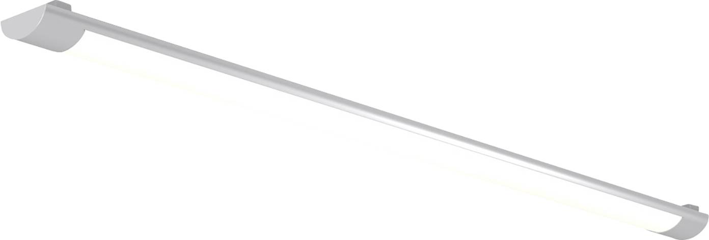 Lange, schmale LED-Leuchte in weißem Gehäuse, geeignet zur Deckenmontage, oft verwendet für Büro- oder Werkstattbeleuchtung.