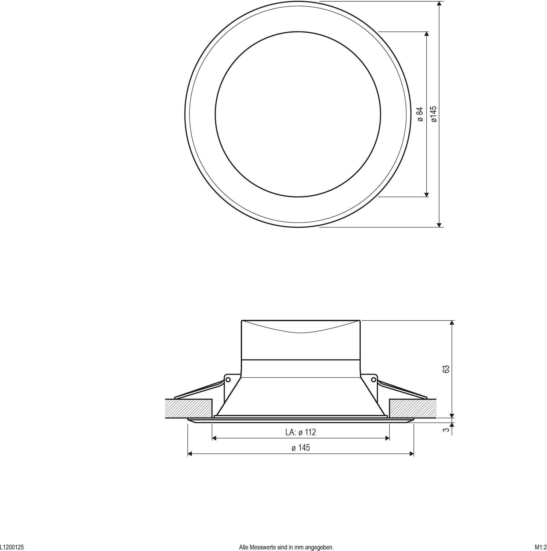EVN L1200125 LED-Einbauleuchte LED LED fest eingebaut 14W Weiß