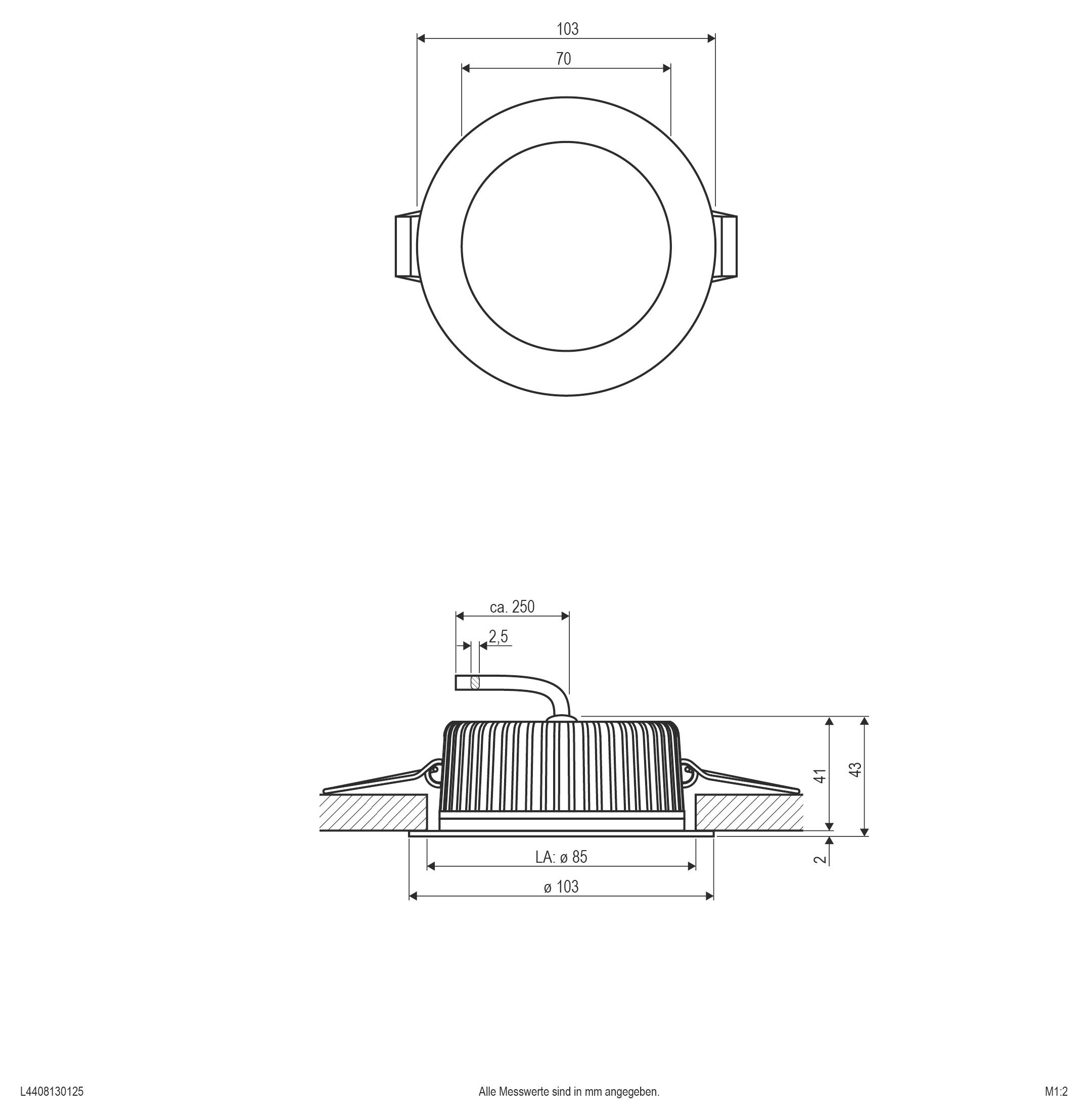EVN L4408130125 L4408130125 LED-Einbauleuchte LED LED fest eingebaut 8W Chrom