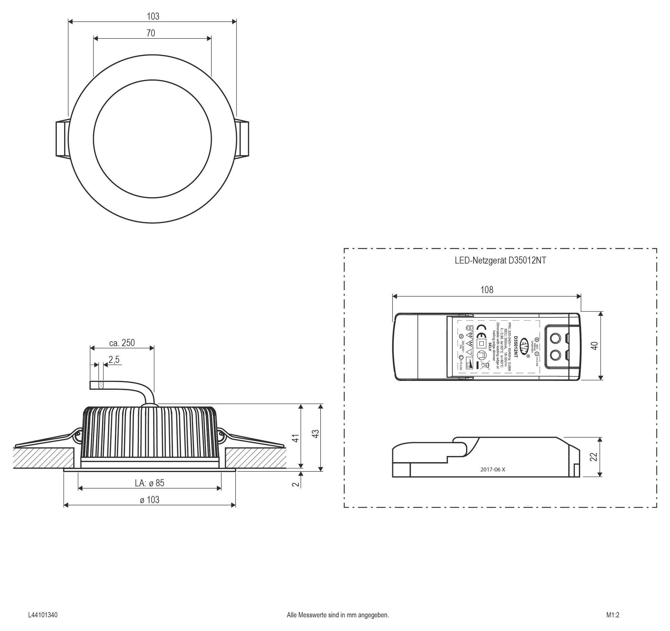 Technische Zeichnung eines kreisförmigen Teils mit konzentrischen Ringen, Außendurchmesser 100 und Innendurchmesser 80, plus Seitenansicht mit einer Spannweite von 105 mm und einer Höhe von 180 mm.