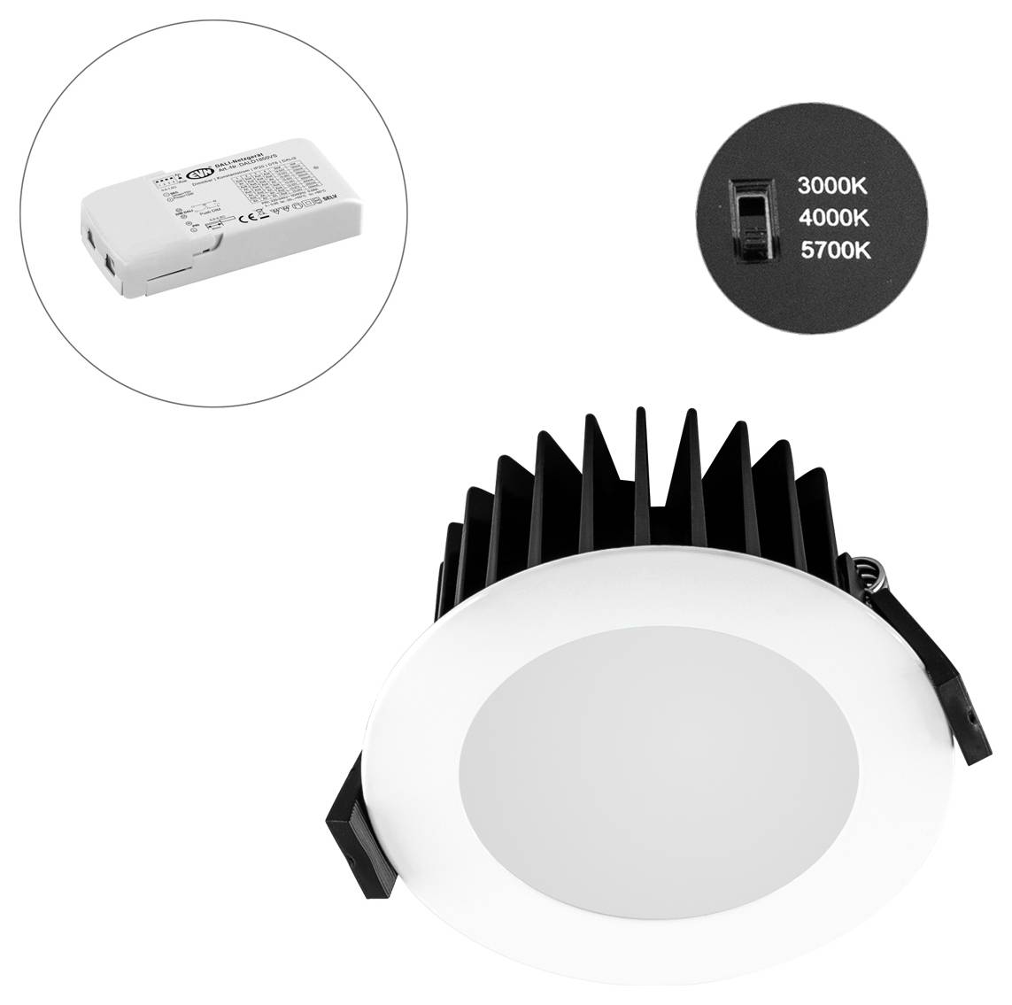 EVN L44D100125 L44D100125 LED-Einbauleuchte LED LED fest eingebaut 10W Weiß