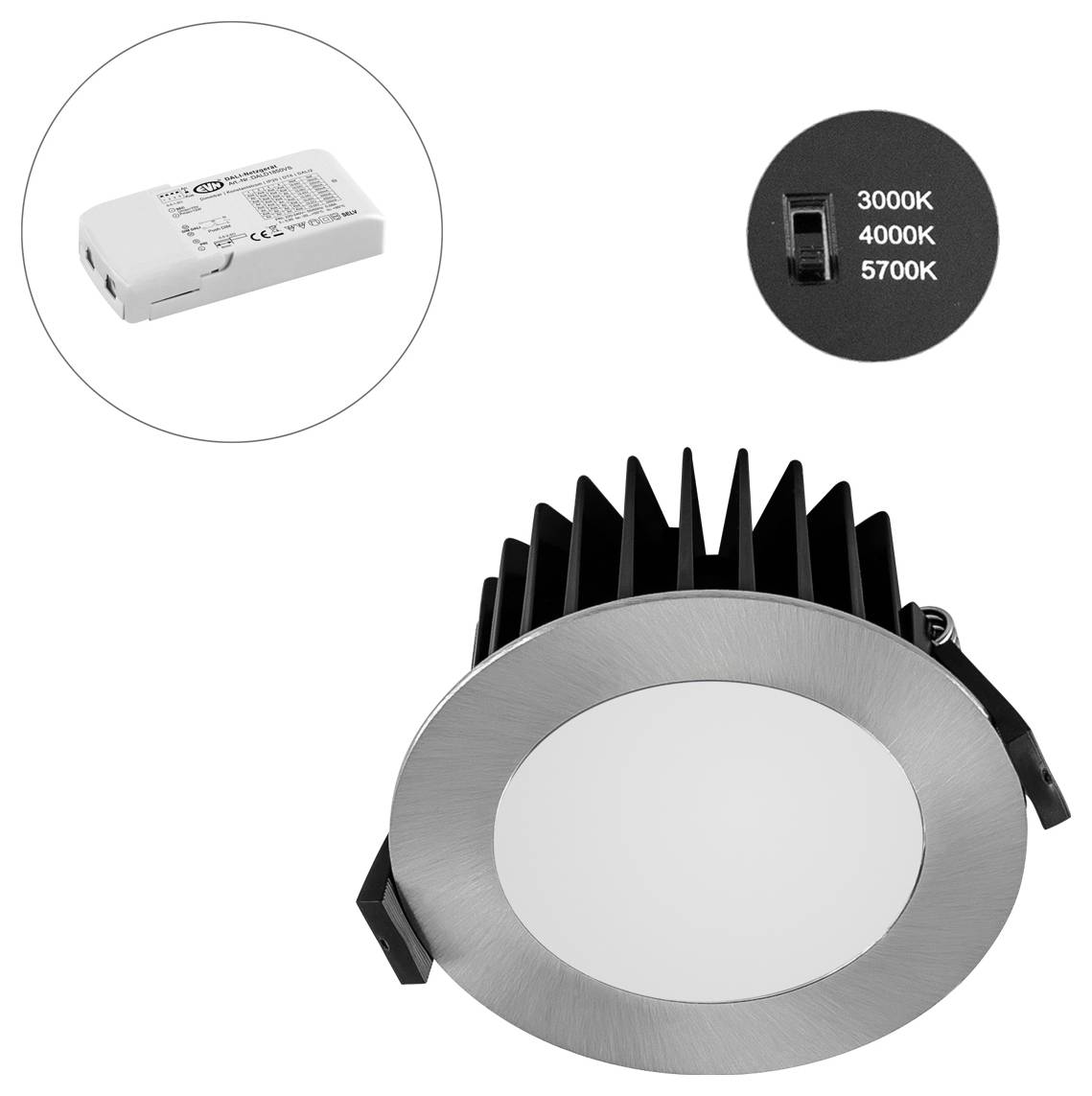 EVN L44D101325 L44D101325 LED-Einbauleuchte LED LED fest eingebaut 10W Chrom