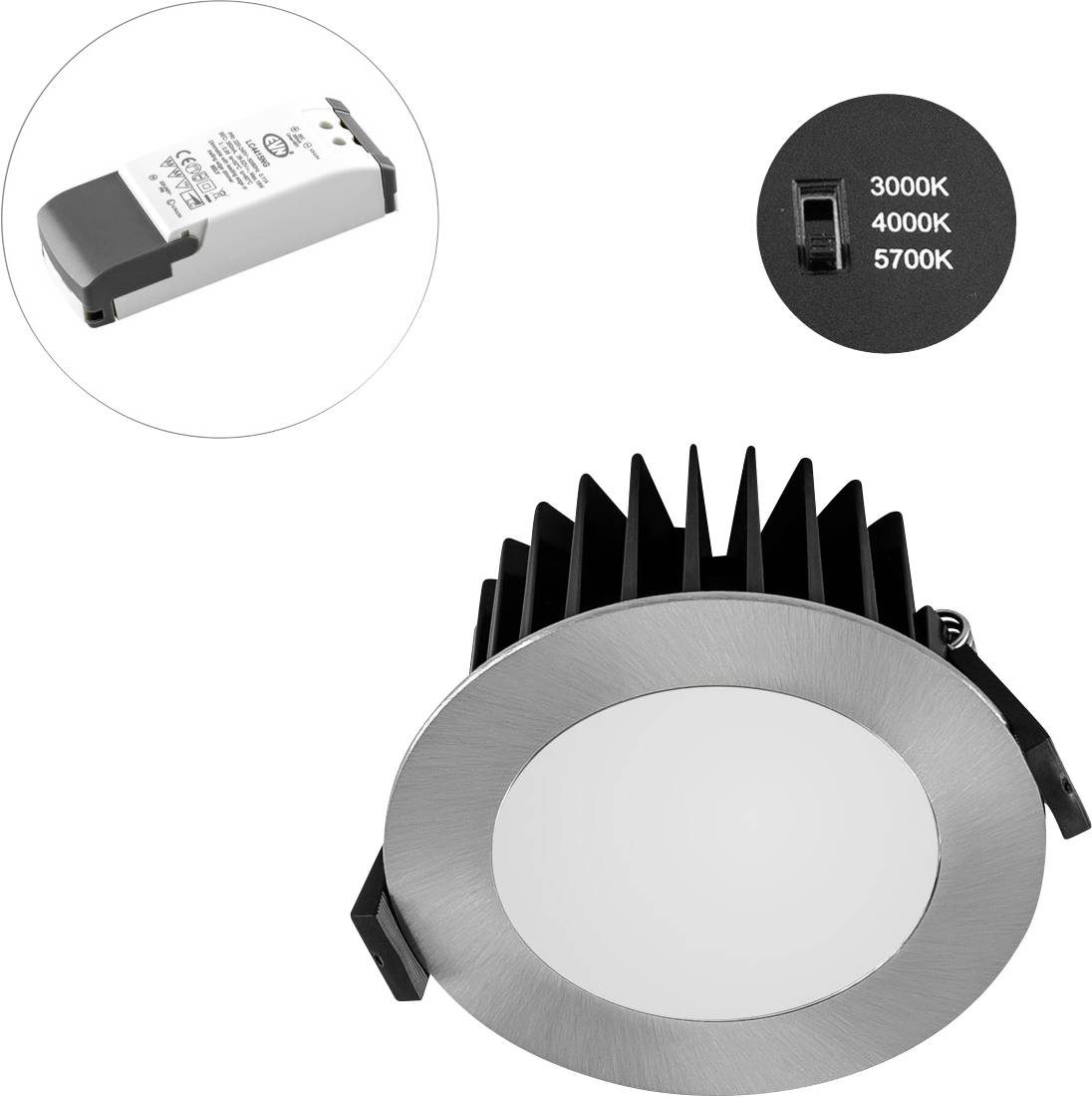 EVN L44N101325 LED-Einbauleuchte LED LED fest eingebaut 10W Chrom