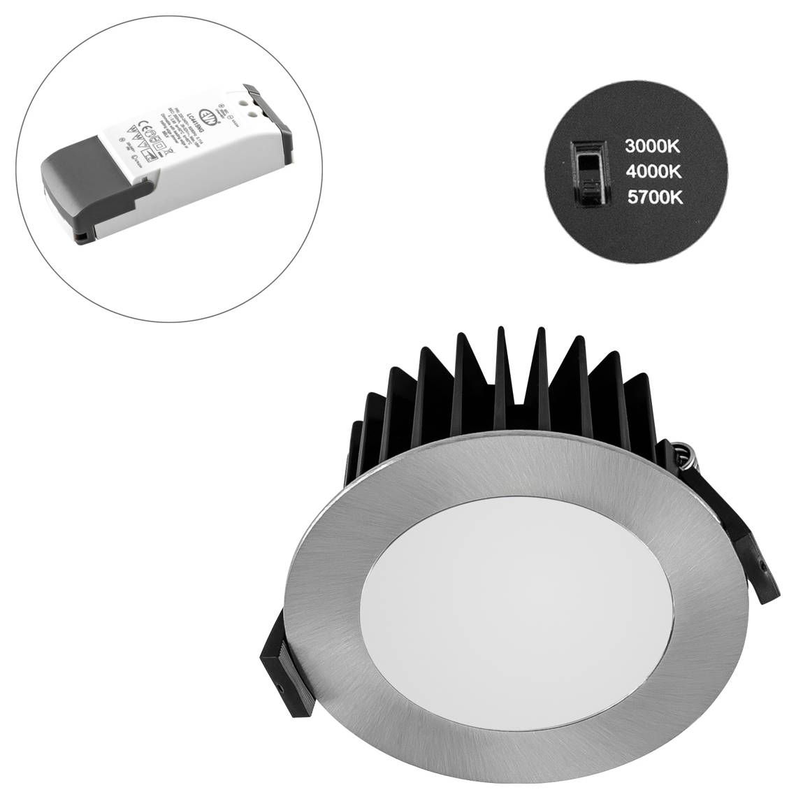 EVN L44N101325 L44N101325 LED-Einbauleuchte LED LED fest eingebaut 10W Chrom