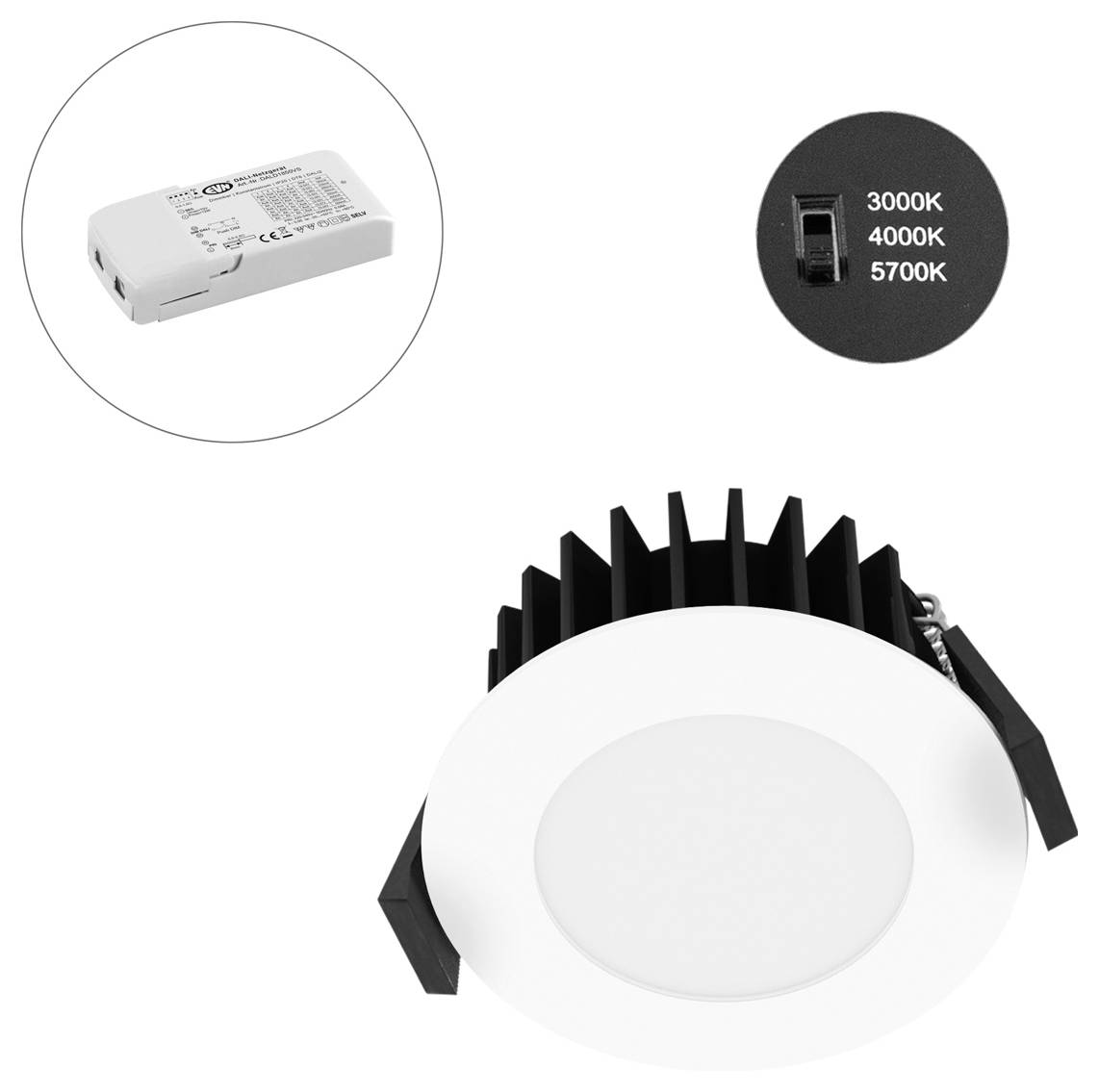 EVN L54D100125 L54D100125 LED-Einbauleuchte LED LED fest eingebaut 10 W Weiß