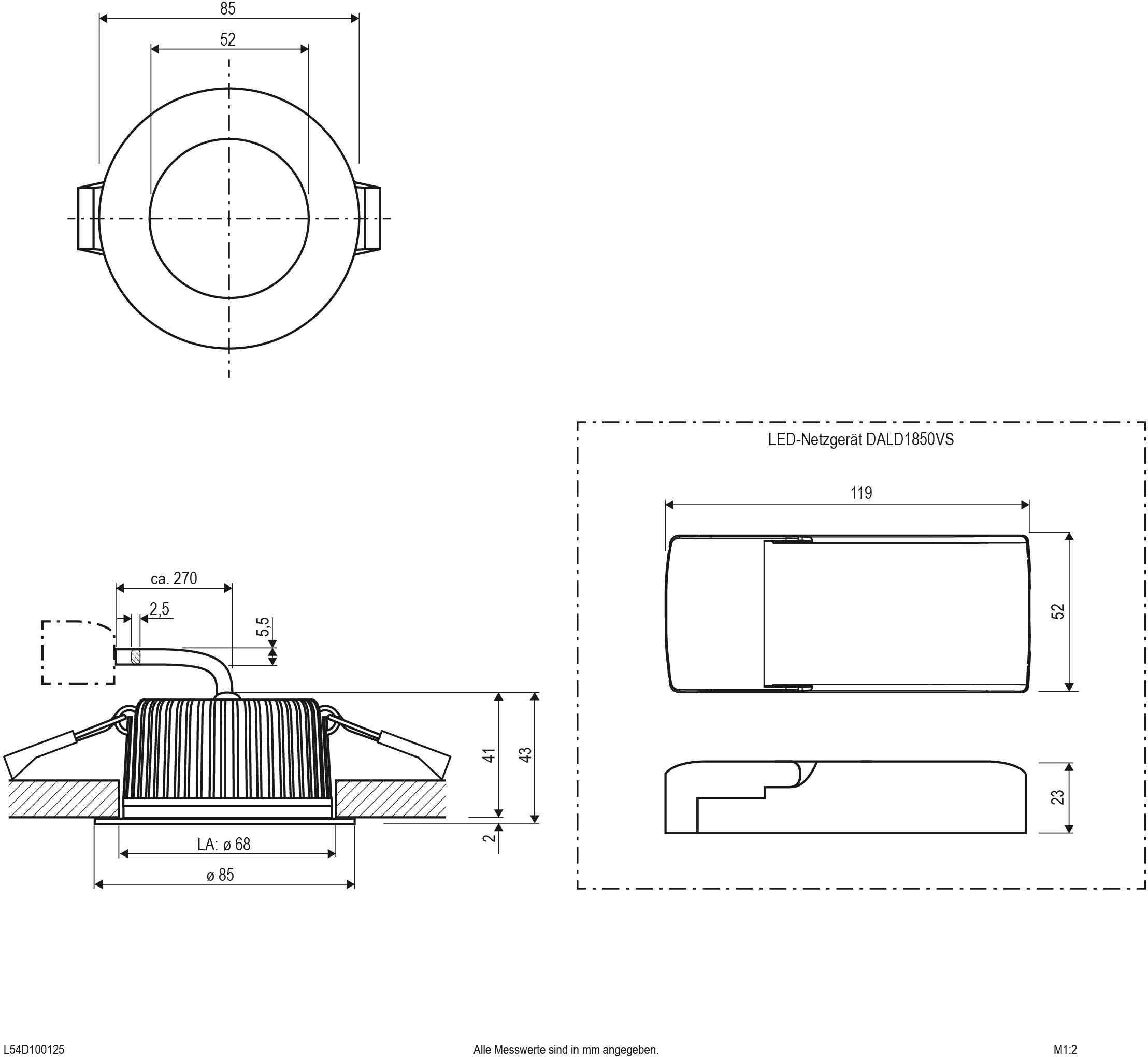 EVN L54D100125 LED-Einbauleuchte LED LED fest eingebaut 10W Weiß