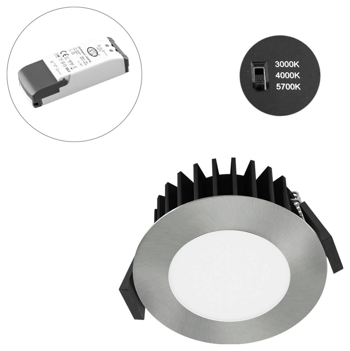 EVN L54N071325 L54N071325 LED-Einbauleuchte LED LED fest eingebaut 7W Chrom